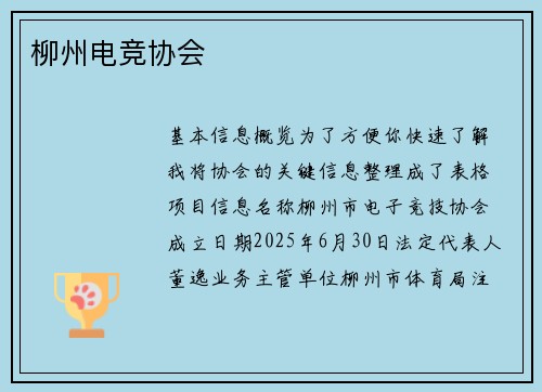 柳州电竞协会